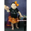 Halloween Black Baby Bodysuit Bling Orange Sequins Pettiskirt & Sparkle Rhinestone My 1st Halloween Print JS4720